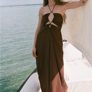 GILLIA Malena Dress in Chocolate Rayon
